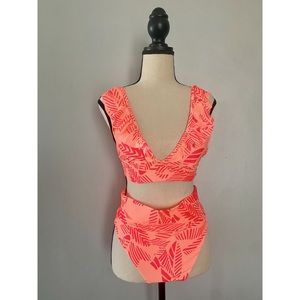 Coral tropical bikini